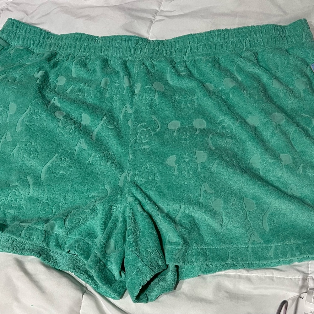 Disney Mickey Mouse Teal Terry Cloth Shorts